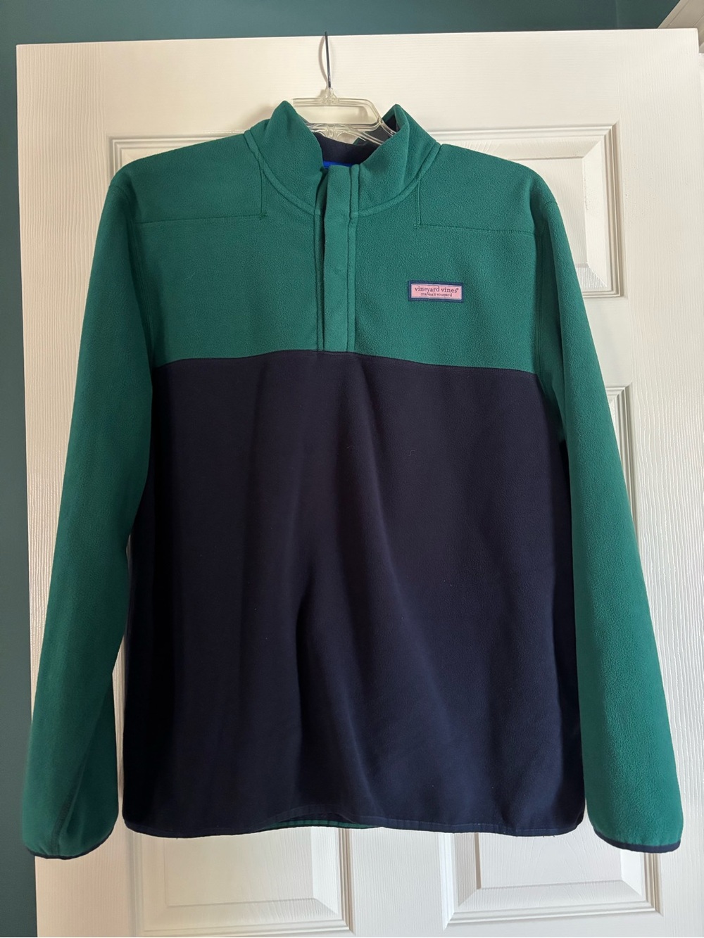 Vineyard Vines Teal Green and Navy Half-Zip Pullover